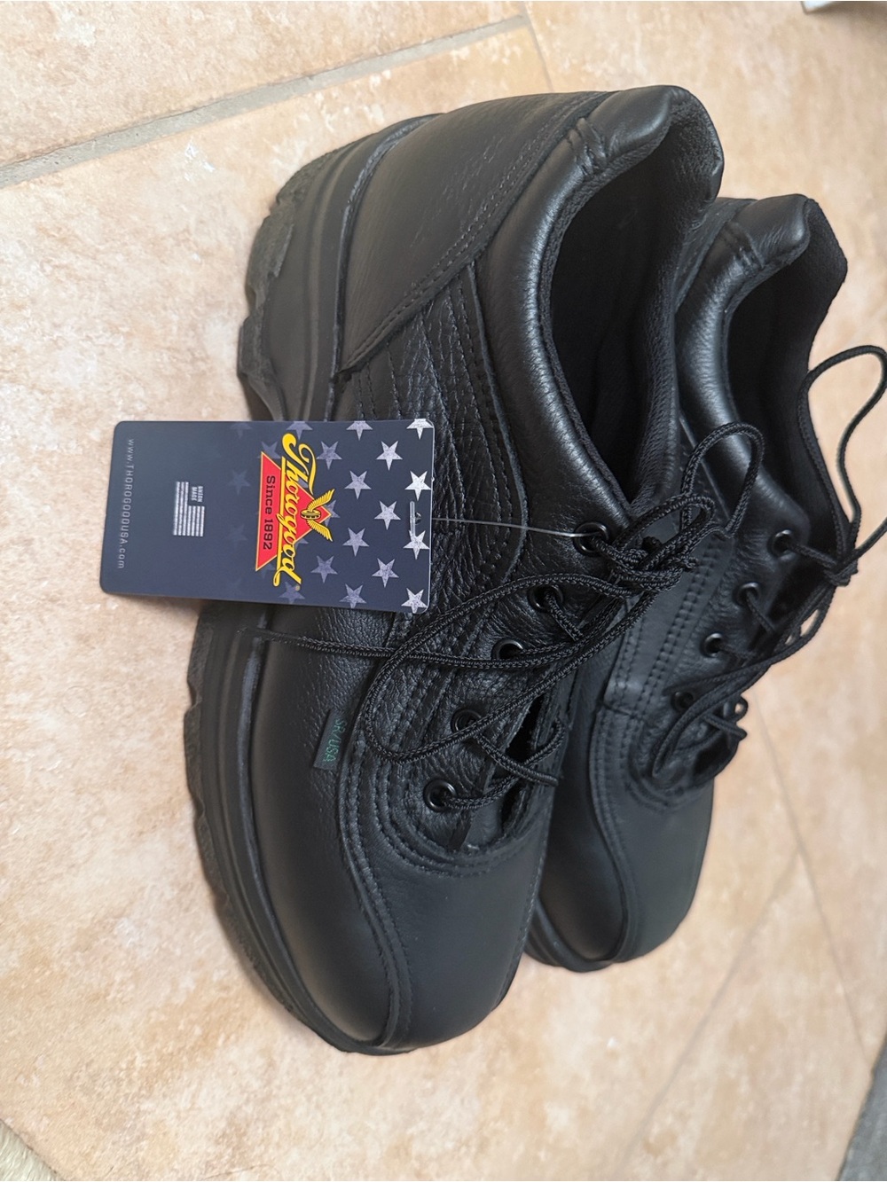 Thorogood Black Men's Leather Work Shoe